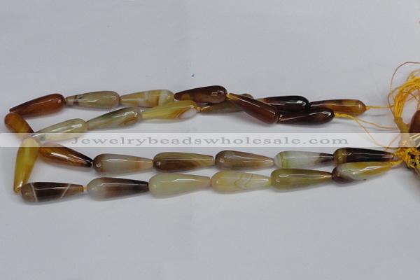 CAG6891 15.5 inches 10*30mm faceted teardrop line agate beads