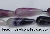 CAG6892 15.5 inches 10*30mm faceted teardrop line agate beads