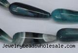 CAG6894 15.5 inches 10*30mm faceted teardrop line agate beads