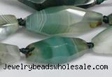 CAG6912 15.5 inches 13*35mm - 15*45mm faceted rice line agate beads