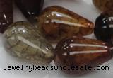 CAG698 15.5 inches 20*30mm teardrop dragon veins agate beads