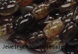 CAG699 15.5 inches 10*14mm rice dragon veins agate beads wholesale