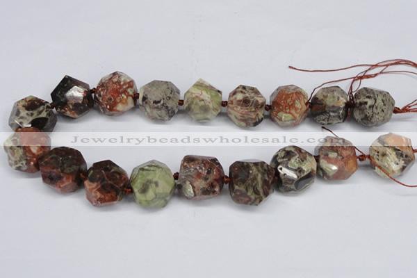 CAG7025 15.5 inches 18*22mm faceted nuggets ocean agate beads