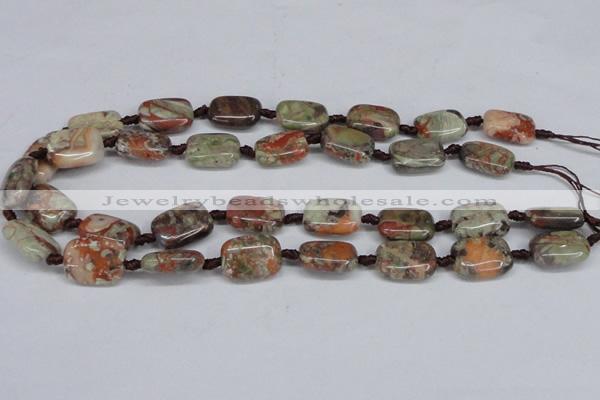 CAG7030 15.5 inches 13*18mm rectangle ocean agate gemstone beads