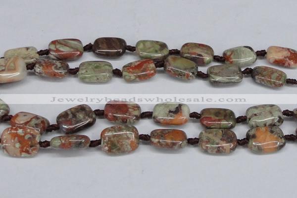 CAG7031 15.5 inches 15*20mm rectangle ocean agate gemstone beads