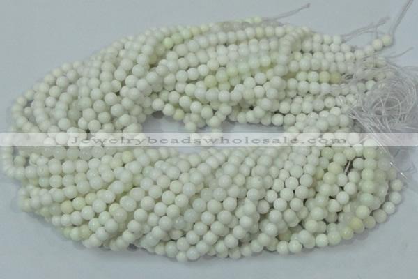 CAG705 15.5 inches 6mm round white agate gemstone beads wholesale