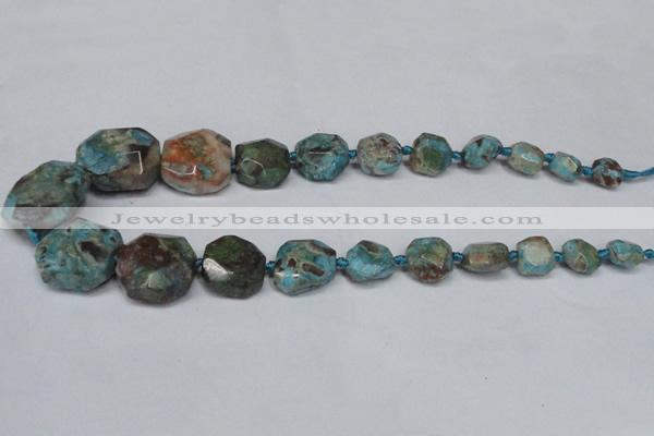 CAG7057 15.5 inches 8*10mm - 20*30mm faceted nuggets ocean agate beads