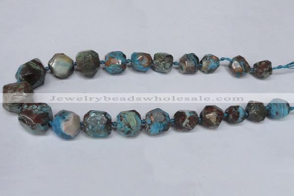 CAG7060 15.5 inches 14*16mm - 20*22mm faceted nuggets ocean agate beads