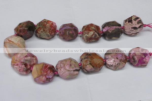 CAG7064 15.5 inches 16*25mm faceted nuggets ocean agate beads