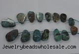 CAG7069 Top drilled 20*30mm - 30*45mm freeform ocean agate beads