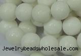 CAG707 15.5 inches 12mm round white agate gemstone beads wholesale