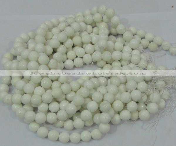 CAG707 15.5 inches 12mm round white agate gemstone beads wholesale