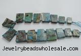 CAG7070 Top drilled 15*20mm - 25*30mm trapezoid ocean agate beads