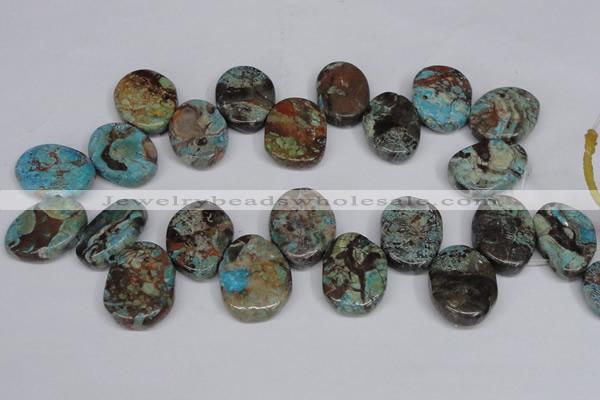 CAG7071 Top drilled 20*30mm - 25*35mm freeform ocean agate beads