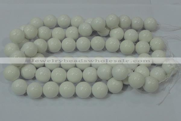 CAG708 15.5 inches 18mm round white agate gemstone beads wholesale