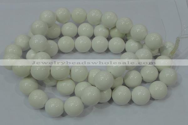 CAG709 15.5 inches 20mm round white agate gemstone beads wholesale