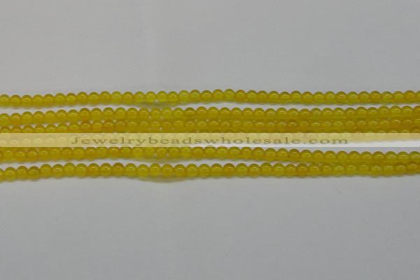 CAG7100 15.5 inches 4mm round yellow agate gemstone beads