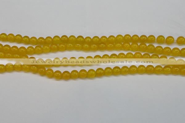 CAG7102 15.5 inches 8mm round yellow agate gemstone beads