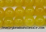 CAG7104 15.5 inches 12mm round yellow agate gemstone beads