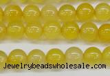 CAG7109 15.5 inches 8mm round yellow agate gemstone beads