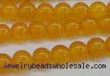 CAG7110 15.5 inches 8mm round yellow agate gemstone beads