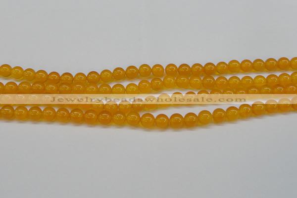 CAG7110 15.5 inches 8mm round yellow agate gemstone beads