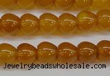 CAG7114 15.5 inches 9*10mm apple-shaped yellow agate gemstone beads