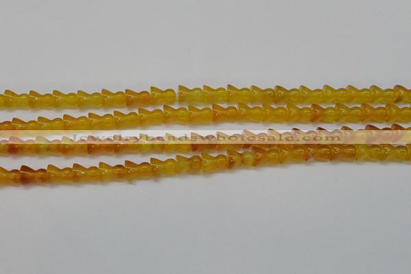 CAG7118 15.5 inches 9*11mm vase-shaped yellow agate gemstone beads