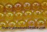 CAG7122 15.5 inches 8mm round AB-color yellow agate gemstone beads