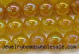 CAG7123 15.5 inches 10mm round AB-color yellow agate gemstone beads