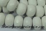 CAG716 15.5 inches 12*18mm faceted rondelle white agate gemstone beads