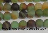 CAG7167 15.5 inches 6mm round matte rainbow agate gemstone beads