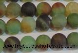 CAG7168 15.5 inches 8mm round matte rainbow agate gemstone beads