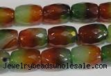 CAG7178 15.5 inches 8*12mm faceted drum rainbow agate gemstone beads