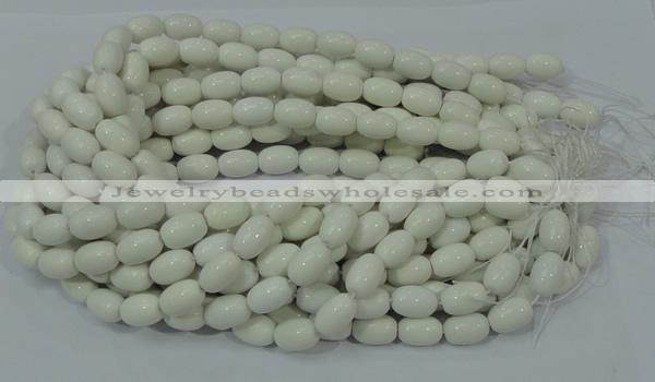 CAG718 15.5 inches 10*15mm rice white agate gemstone beads wholesale