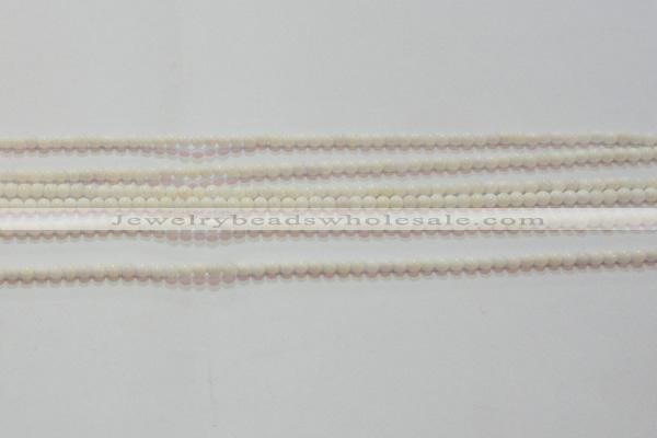 CAG7181 15.5 inches 3mm round white agate gemstone beads