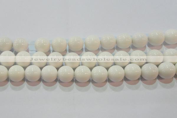 CAG7183 15.5 inches 16mm round white agate gemstone beads