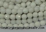 CAG7185 15.5 inches 3mm faceted round white agate gemstone beads