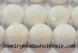 CAG7186 15.5 inches 16mm faceted round white agate gemstone beads