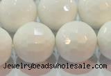 CAG7187 15.5 inches 18mm faceted round white agate gemstone beads