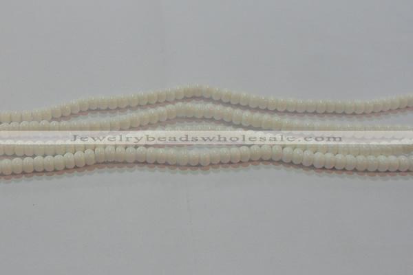 CAG7190 15.5 inches 4*6mm rondelle white agate gemstone beads