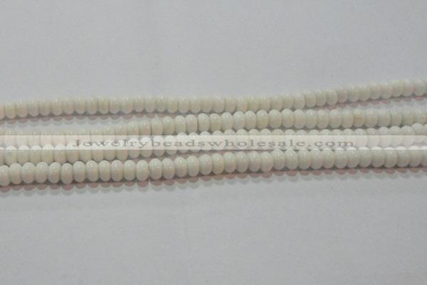 CAG7191 15.5 inches 5*8mm rondelle white agate gemstone beads