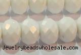 CAG7195 15.5 inches 10*14mm faceted rondelle white agate beads