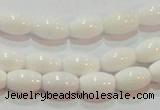 CAG7200 15.5 inches 5*8mm rice white agate gemstone beads