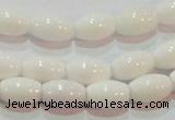 CAG7201 15.5 inches 6*9mm rice white agate gemstone beads