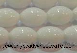 CAG7203 15.5 inches 10*14mm rice white agate gemstone beads