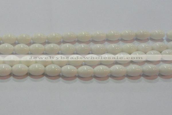 CAG7203 15.5 inches 10*14mm rice white agate gemstone beads