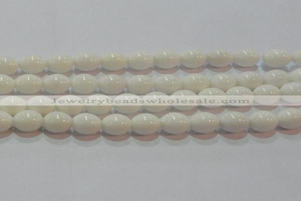 CAG7204 15.5 inches 12*16mm rice white agate gemstone beads