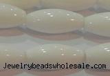 CAG7206 15.5 inches 7*21mm rice white agate gemstone beads