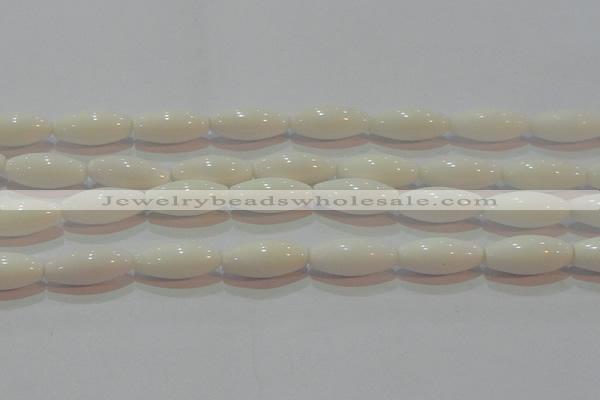 CAG7206 15.5 inches 7*21mm rice white agate gemstone beads